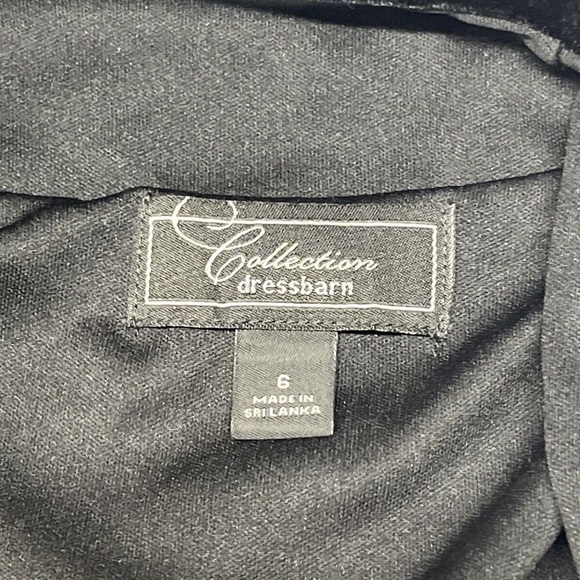 Dress Barn Collection Velvet Cocktail Dress Size 6 Black Sleeveless Ruffle Neck - Picture 7 of 13